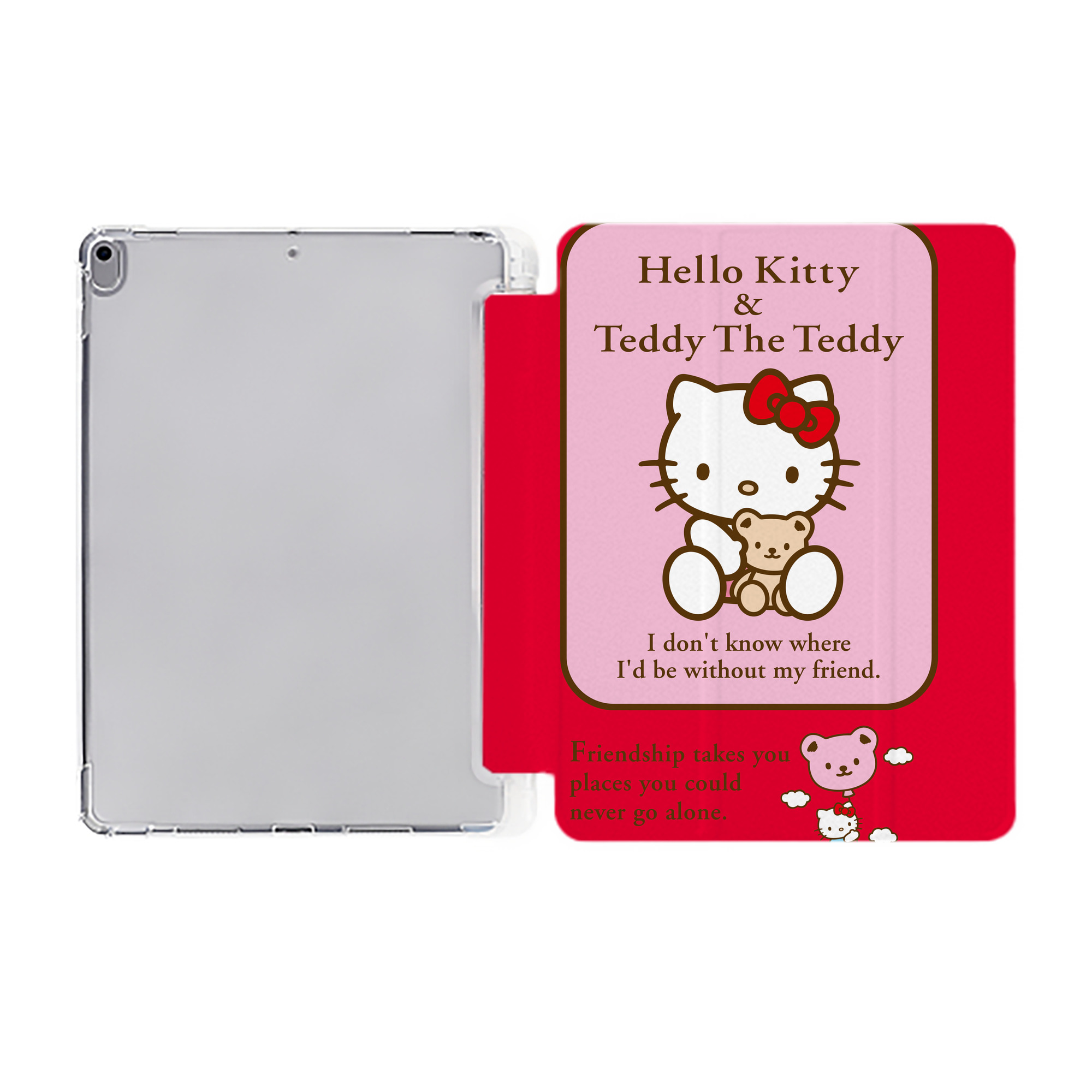 （画像用） Hello Kitty ハローキティ IPad ケース ペン収納付き 三つ折りスタンド PUレザー×シリコン 対応機種9.5/10.5/10.9インチ